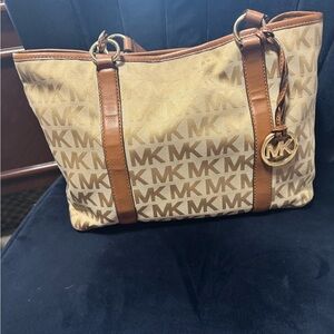 Authentic Michael Kors Tan and Brown Tote Bag
